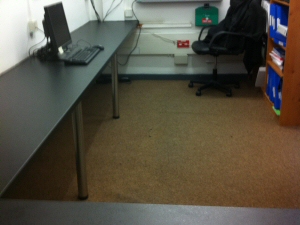 Photo - Replacement single piece office desk / workspace installed for Asda store in Accrington