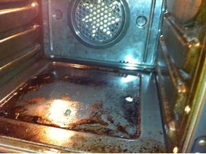 Oven Cleaning (1 of 3) - A heavily stained oven in need of cleaning in a St Annes household