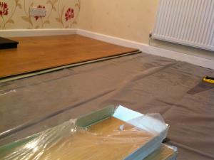 Laminate Flooring (1 of 2) - Laminate flooring being fitted to a house in the Penwortham area of Preston