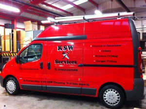 Our distinctive KSW Services van parked up for the night after a long day Photo - Our distinctive KSW Services van parked up for the night after a long day